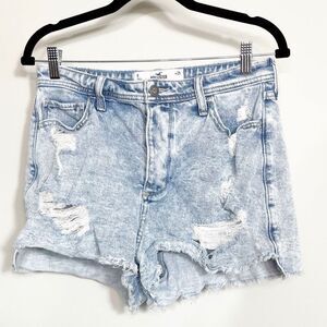 Hollister Shorts Womens 29 Curvy Mom Denim Distressed Light Wash Cutoff